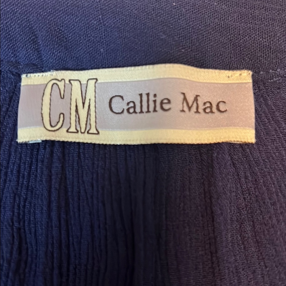 CM Callie Mac Women’s Size Small Blue Relaxed Embellished 3/4 Sleeve Blouse - Picture 2 of 9